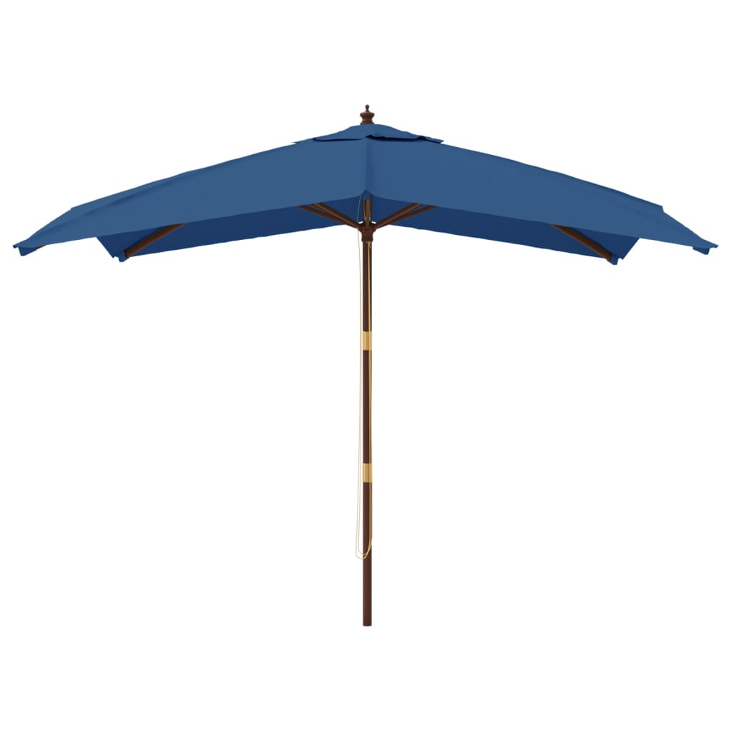 vidaXL Umbrelă de grădină stâlp din lemn, albastru azur 300x300x273 cm vidaXL Umbrelă de grădină stâlp din lemn, albastru azur 300x300x273 cm