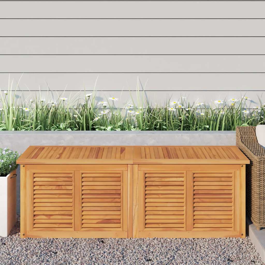 vidaXL Ladă depozitare grădină cu geantă, 150x50x55 cm, lemn masiv tec vidaXL Ladă depozitare grădină cu geantă, 150x50x55 cm, lemn masiv tec