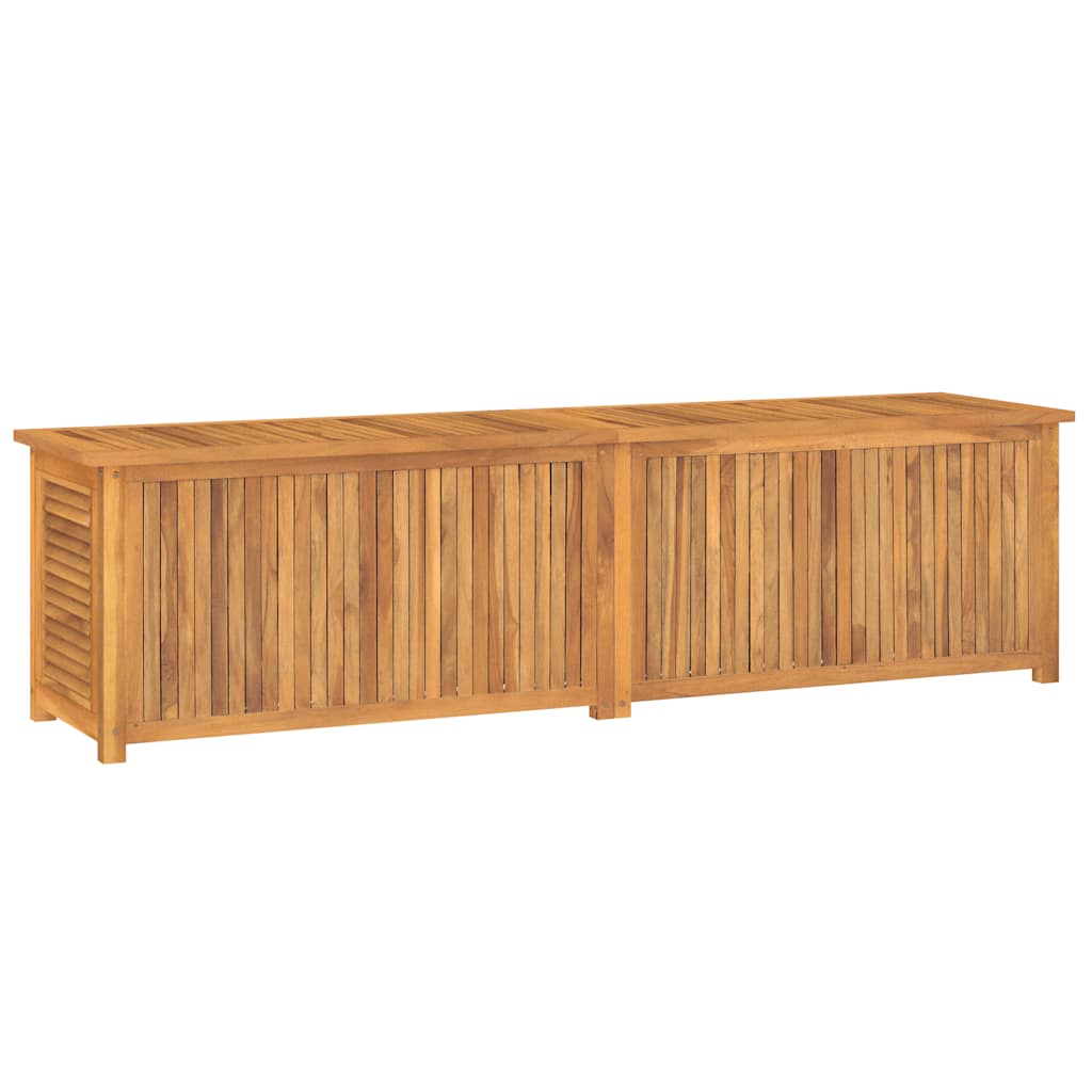 vidaXL Ladă depozitare grădină cu geantă, 200x50x55 cm, lemn masiv tec vidaXL Ladă depozitare grădină cu geantă, 200x50x55 cm, lemn masiv tec