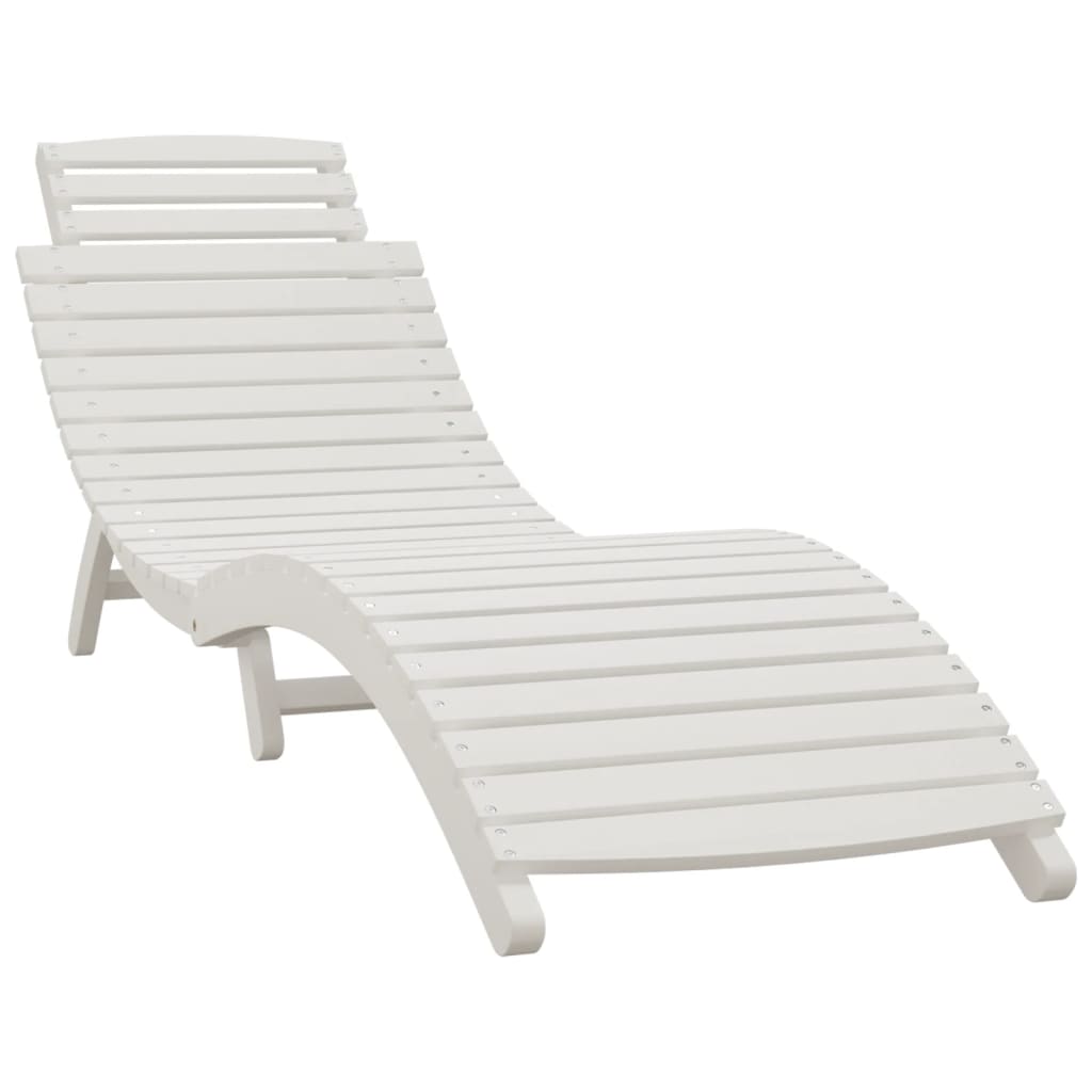 vidaXL Șezlong, alb, 184x55x64 cm, lemn masiv de acacia