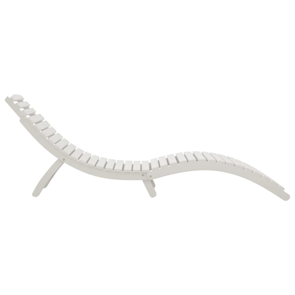 vidaXL Șezlong, alb, 184x55x64 cm, lemn masiv de acacia