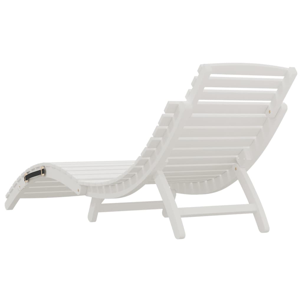 vidaXL Șezlong, alb, 184x55x64 cm, lemn masiv de acacia