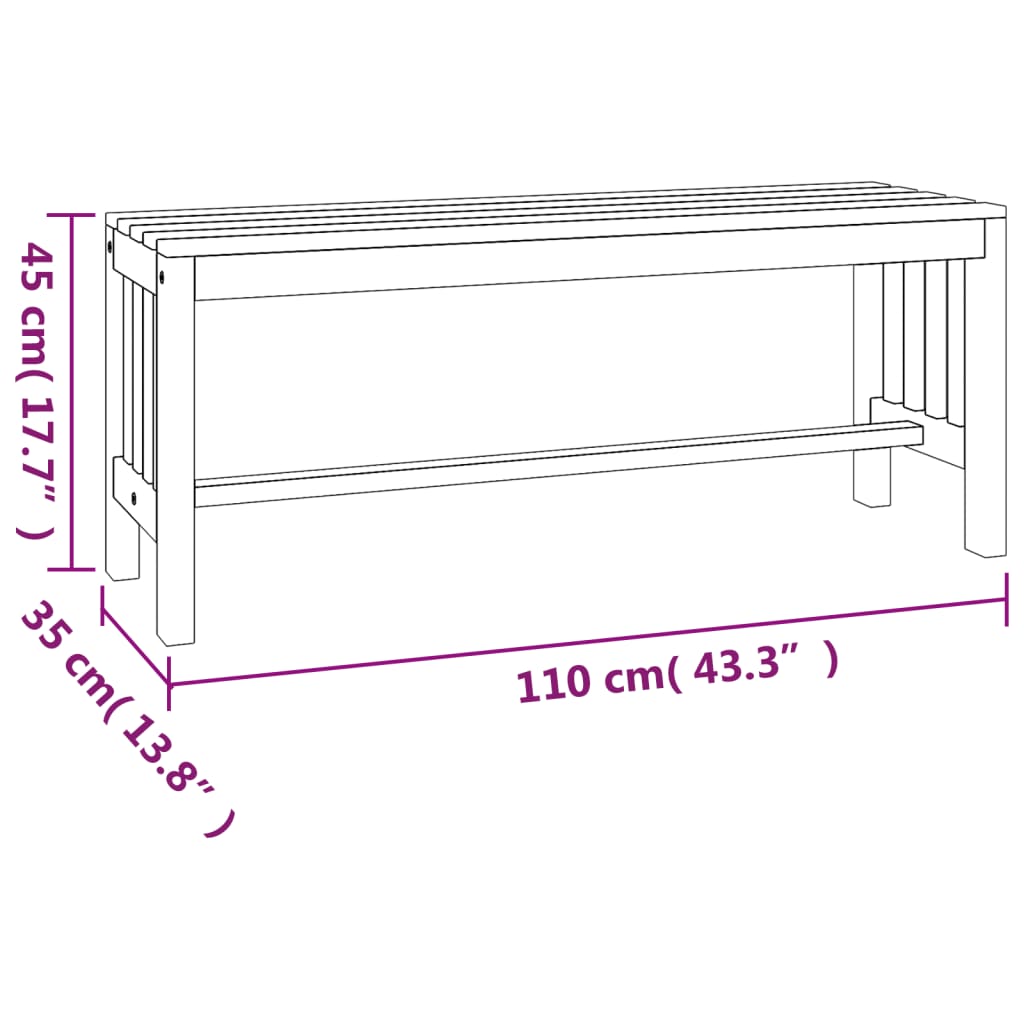 vidaXL Bancă de grădină, 110 cm, lemn masiv de eucalipt vidaXL Bancă de grădină, 110 cm, lemn masiv de eucalipt