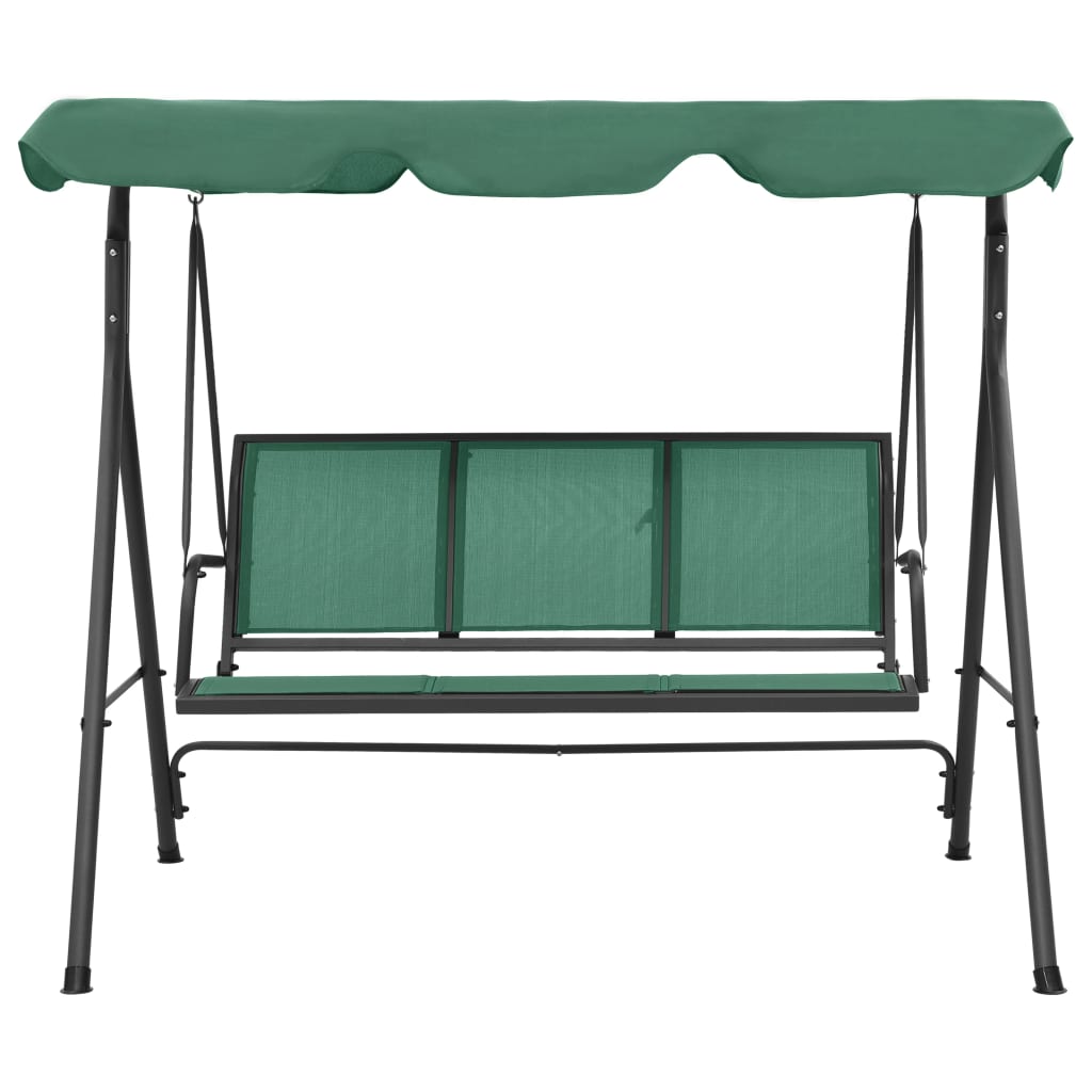 vidaXL Balansoar de grădină, verde, 170 cm, textilenă și oțel vidaXL Balansoar de grădină, verde, 170 cm, textilenă și oțel