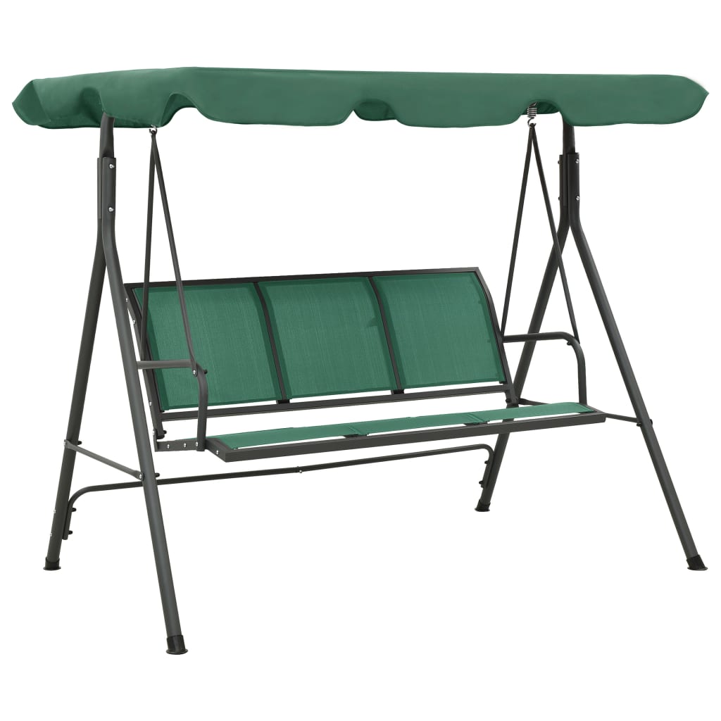 vidaXL Balansoar de grădină, verde, 170 cm, textilenă și oțel vidaXL Balansoar de grădină, verde, 170 cm, textilenă și oțel