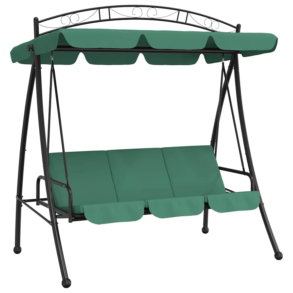 vidaXL Balansoar de grădină cu baldachin verde 198 cm țesătură și oțel vidaXL Balansoar de grădină cu baldachin verde 198 cm țesătură și oțel