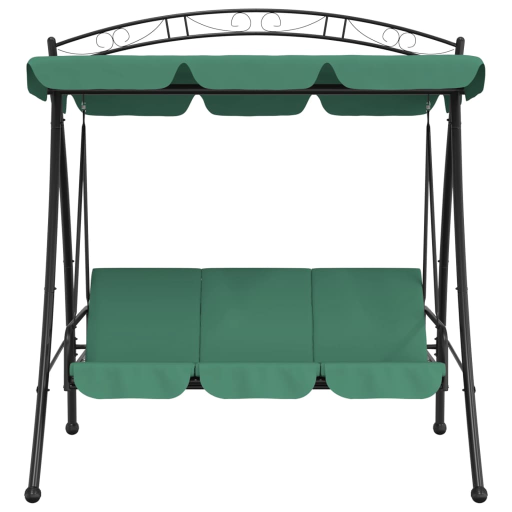 vidaXL Balansoar de grădină cu baldachin verde 198 cm țesătură și oțel vidaXL Balansoar de grădină cu baldachin verde 198 cm țesătură și oțel