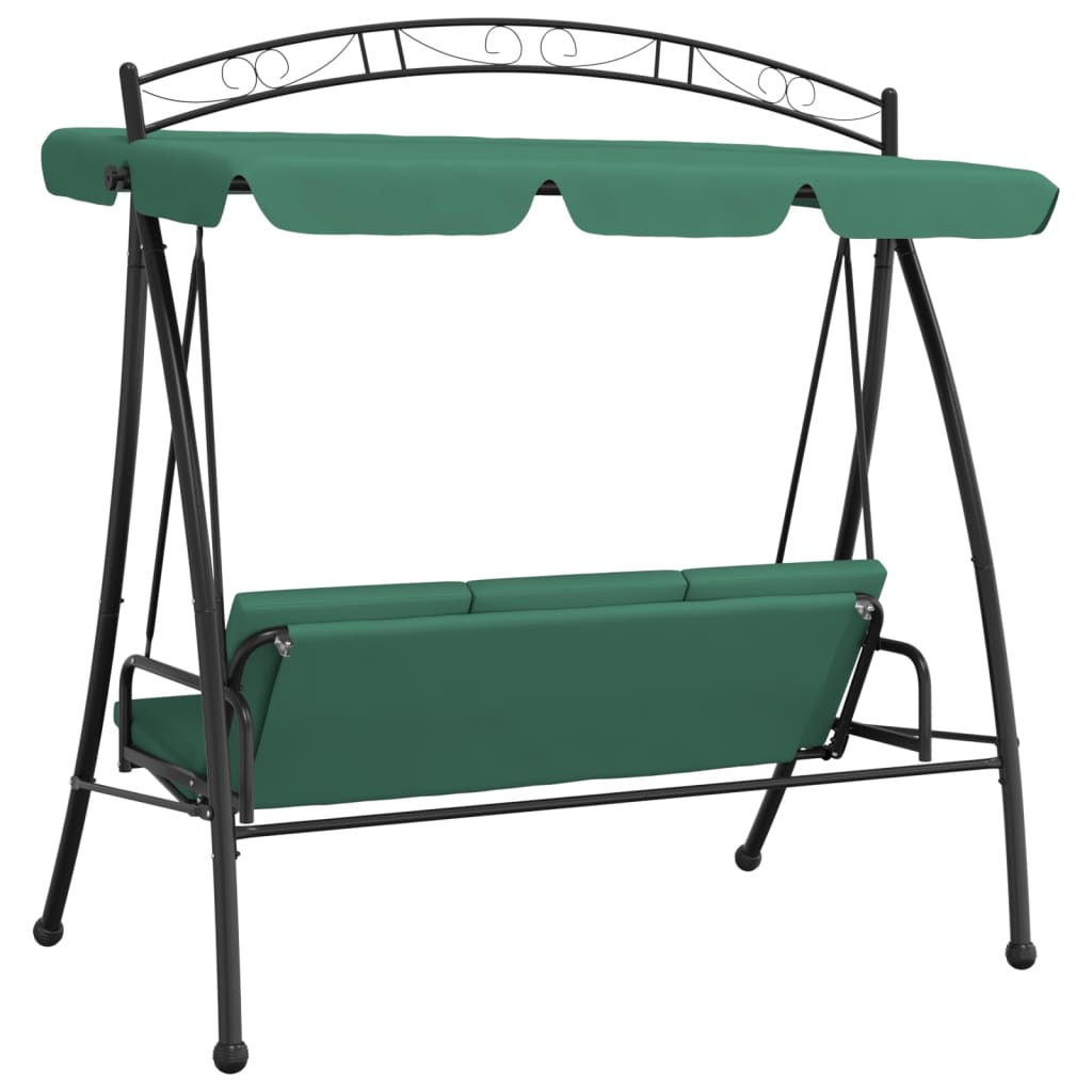 vidaXL Balansoar de grădină cu baldachin verde 198 cm țesătură și oțel vidaXL Balansoar de grădină cu baldachin verde 198 cm țesătură și oțel