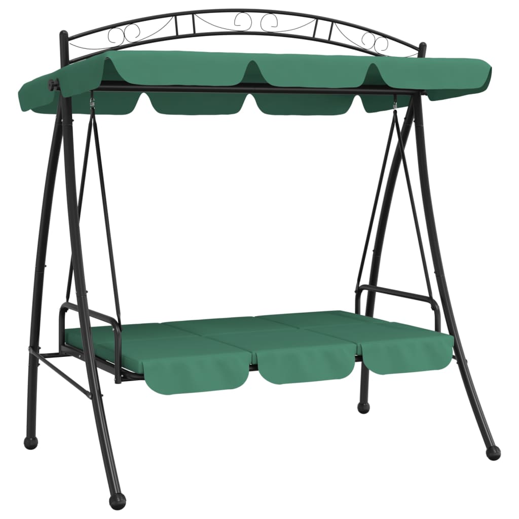 vidaXL Balansoar de grădină cu baldachin verde 198 cm țesătură și oțel vidaXL Balansoar de grădină cu baldachin verde 198 cm țesătură și oțel