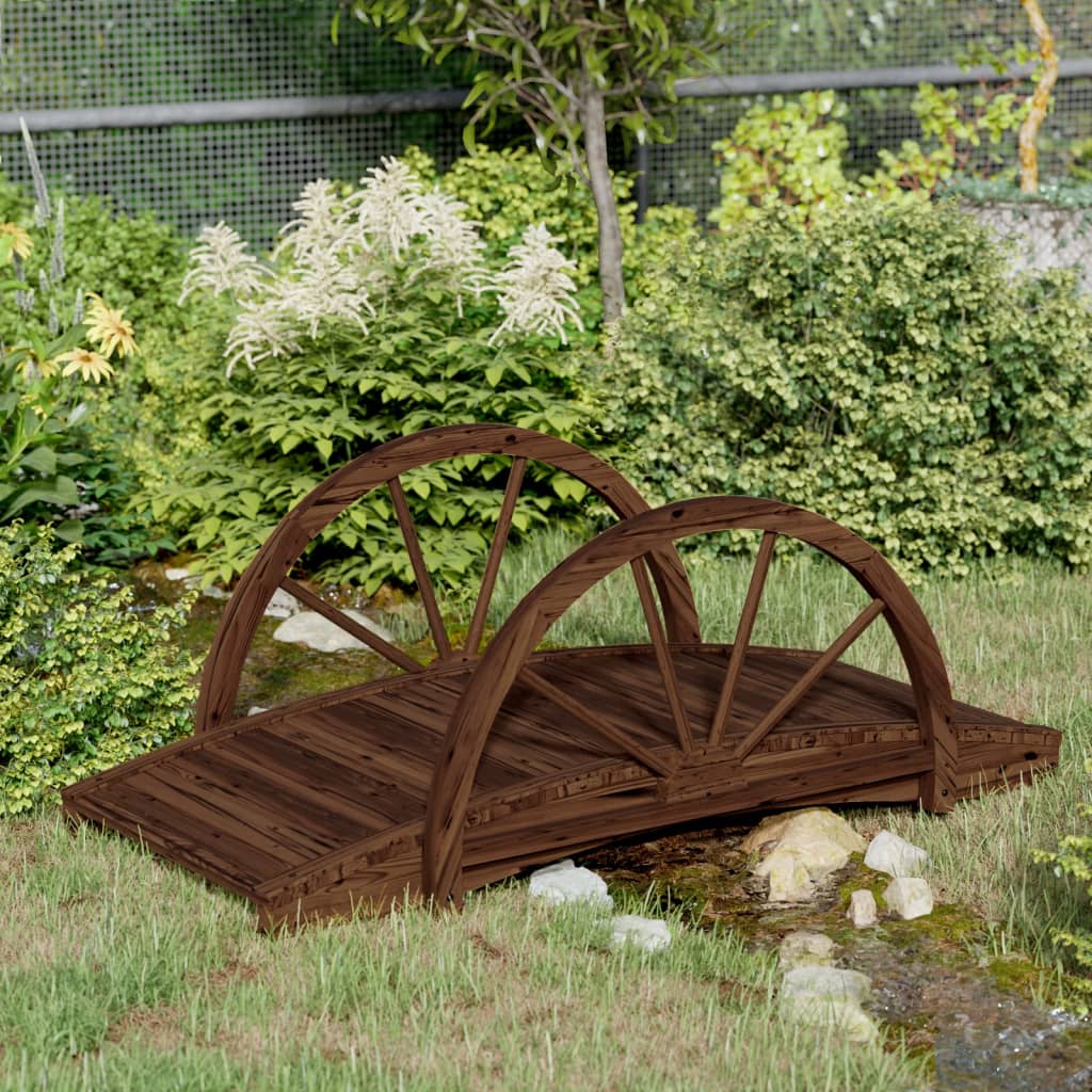 vidaXL Pod de grădină jumătate de roată 99x50x38 cm lemn masiv brad vidaXL Pod de grădină jumătate de roată 99x50x38 cm lemn masiv brad