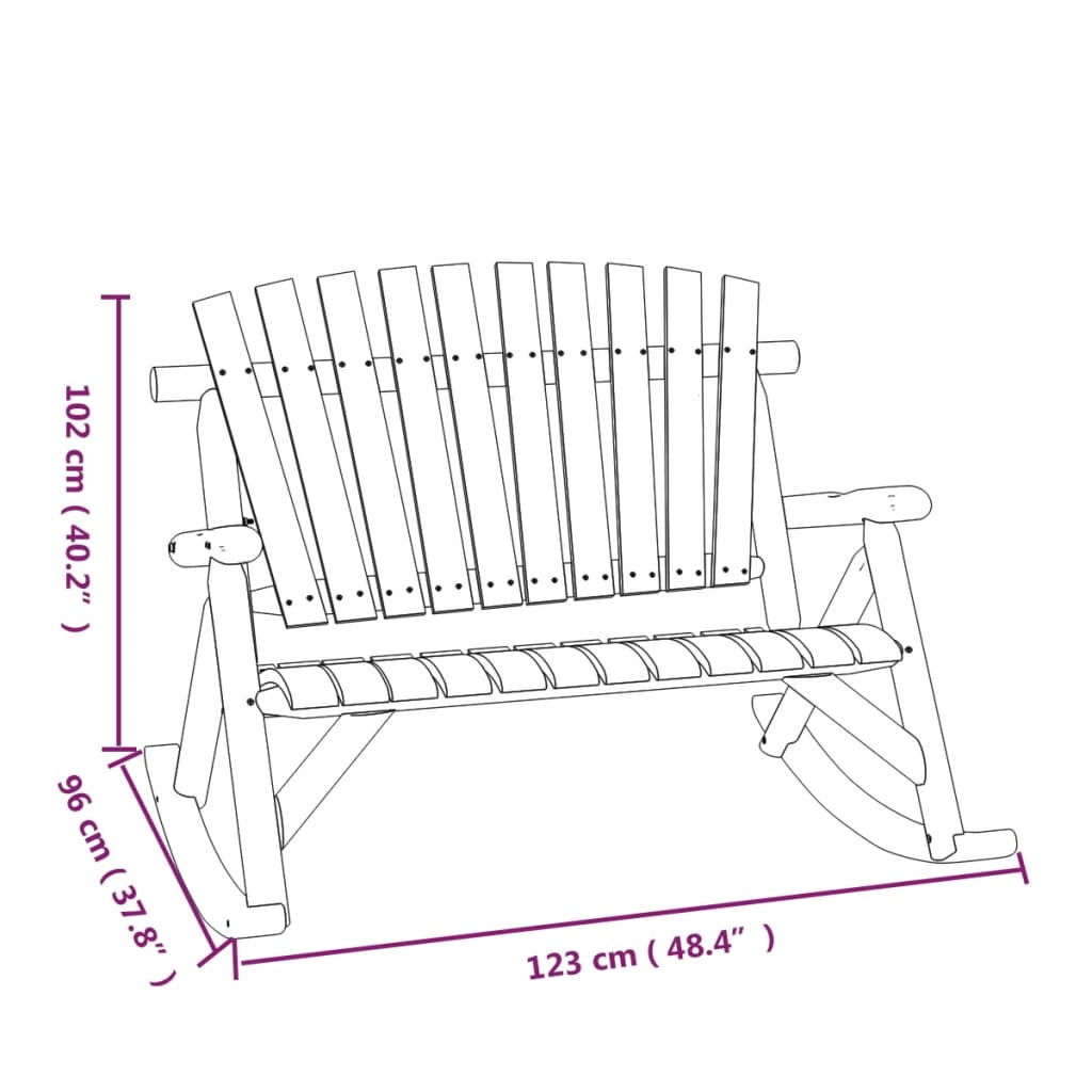 vidaXL Bancă balansoar cu 2 locuri, 123x96x102 cm, lemn masiv molid vidaXL Bancă balansoar cu 2 locuri, 123x96x102 cm, lemn masiv molid