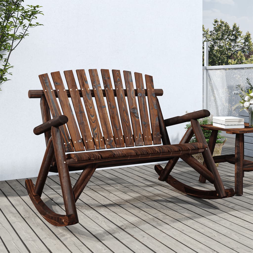 vidaXL Bancă balansoar cu 2 locuri, 123x96x102 cm, lemn masiv molid vidaXL Bancă balansoar cu 2 locuri, 123x96x102 cm, lemn masiv molid