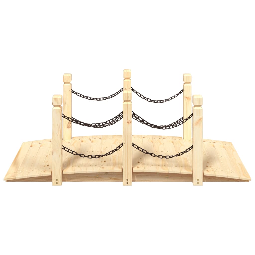 vidaXL Pod de grădină balustrade cu lanț 150x67x56 cm lemn masiv molid vidaXL Pod de grădină balustrade cu lanț 150x67x56 cm lemn masiv molid
