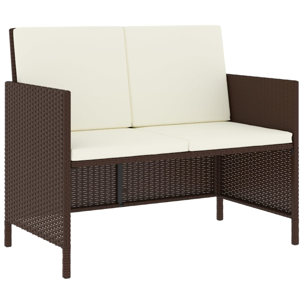 vidaXL Set mobilier de grădină, 6 piese, cu perne, maro, poliratan vidaXL Set mobilier de grădină, 6 piese, cu perne, maro, poliratan