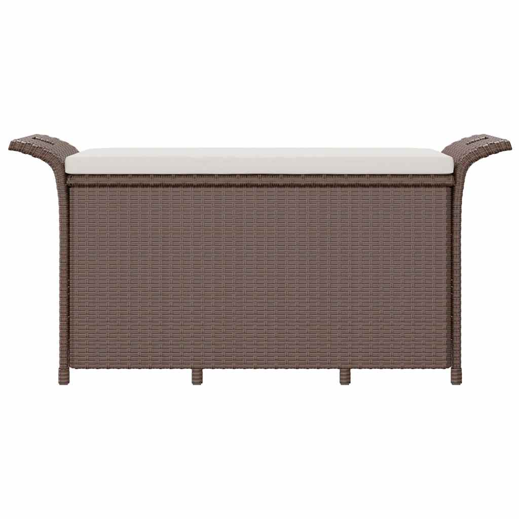 vidaXL Bancă de grădină cu pernă, maro, 116x46x57 cm, poliratan