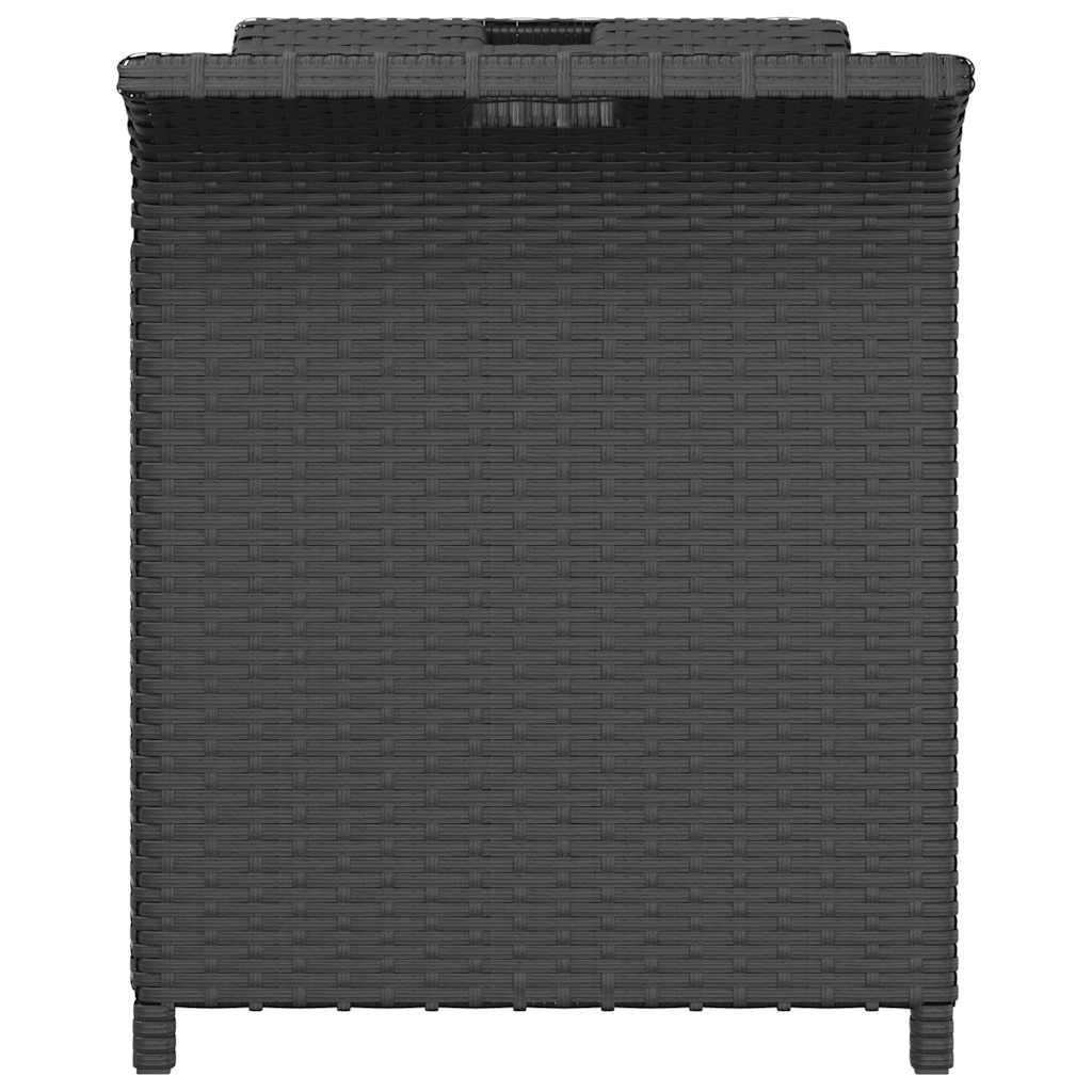 vidaXL Bancă de grădină cu pernă, negru, 116x46x57 cm, poliratan vidaXL Bancă de grădină cu pernă, negru, 116x46x57 cm, poliratan