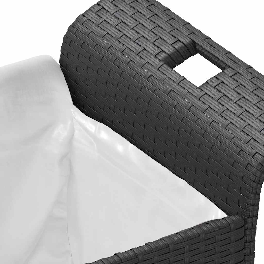 vidaXL Bancă de grădină cu pernă, negru, 116x46x57 cm, poliratan vidaXL Bancă de grădină cu pernă, negru, 116x46x57 cm, poliratan