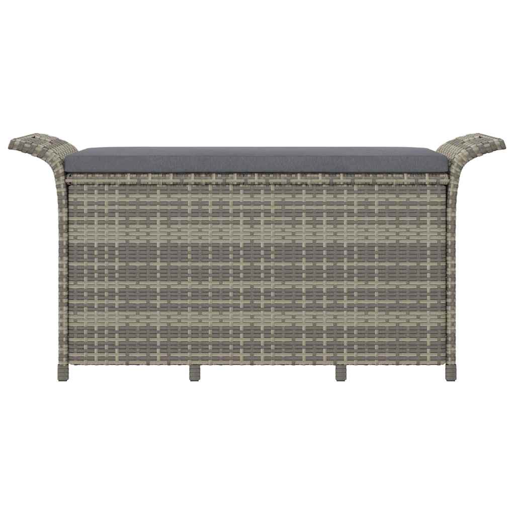 vidaXL Bancă de grădină cu pernă, gri, 116x46x57 cm, poliratan vidaXL Bancă de grădină cu pernă, gri, 116x46x57 cm, poliratan