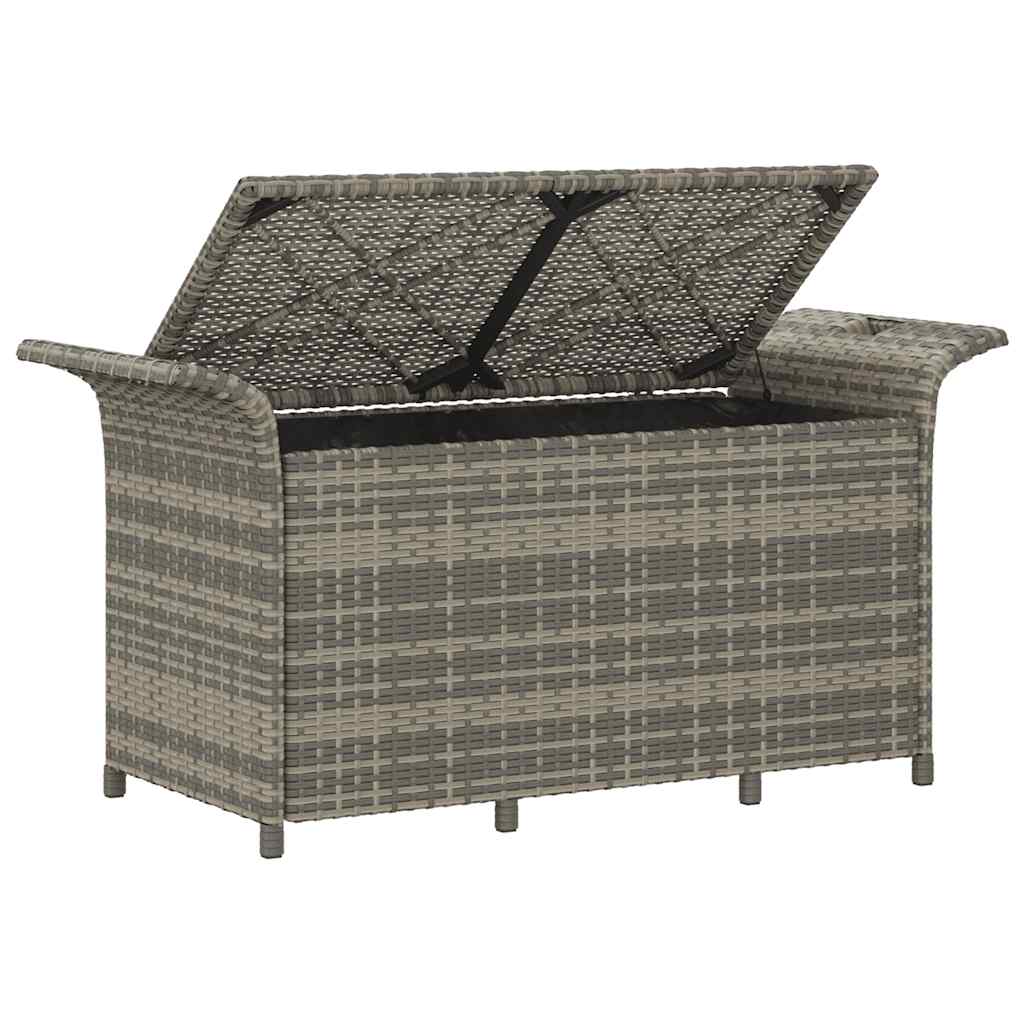 vidaXL Bancă de grădină cu pernă, gri, 116x46x57 cm, poliratan vidaXL Bancă de grădină cu pernă, gri, 116x46x57 cm, poliratan
