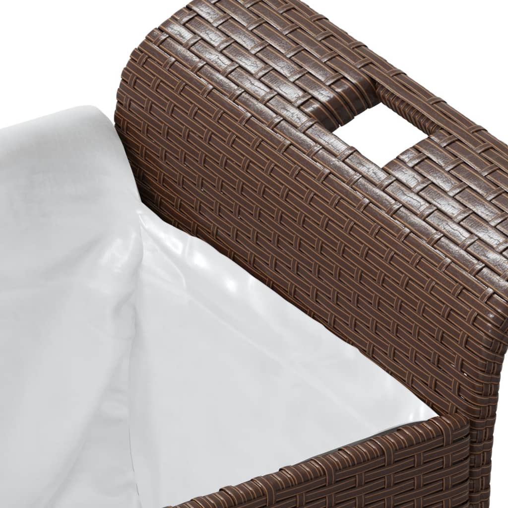 vidaXL Bancă de grădină cu pernă, maro, 116x46x57 cm, poliratan vidaXL Bancă de grădină cu pernă, maro, 116x46x57 cm, poliratan