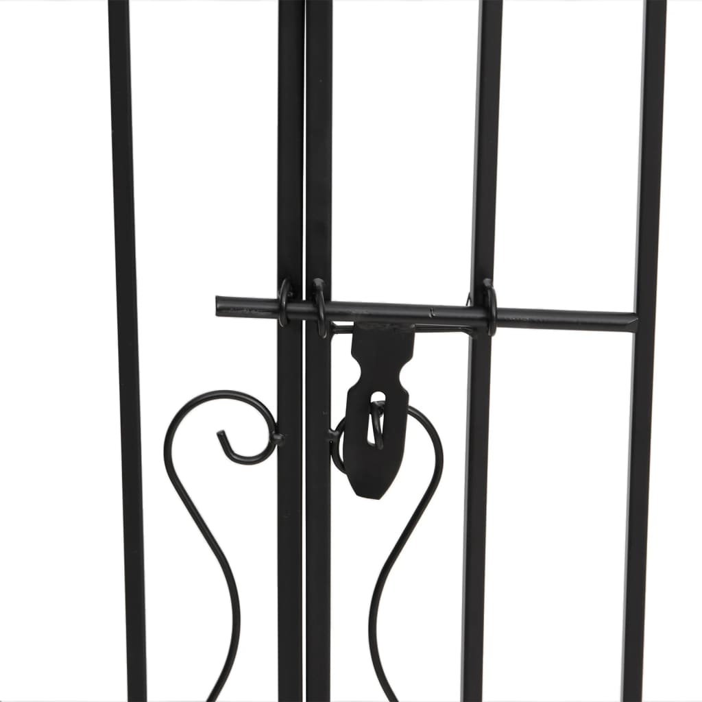 vidaXL Poartă de grădină, negru, 121x8x100 cm, fier forjat vidaXL Poartă de grădină, negru, 121x8x100 cm, fier forjat