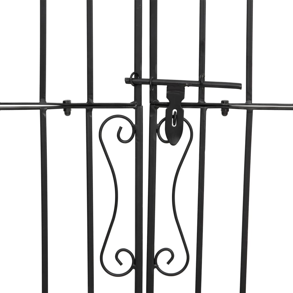 vidaXL Poartă de grădină, negru, 121x8x150 cm, fier forjat vidaXL Poartă de grădină, negru, 121x8x150 cm, fier forjat