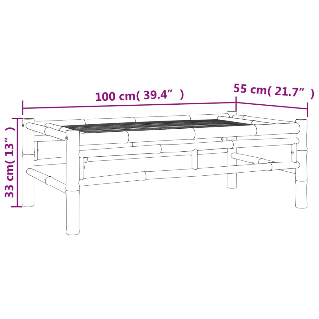 vidaXL Măsuță de cafea de grădină, 100x55x33 cm, bambus vidaXL Măsuță de cafea de grădină, 100x55x33 cm, bambus