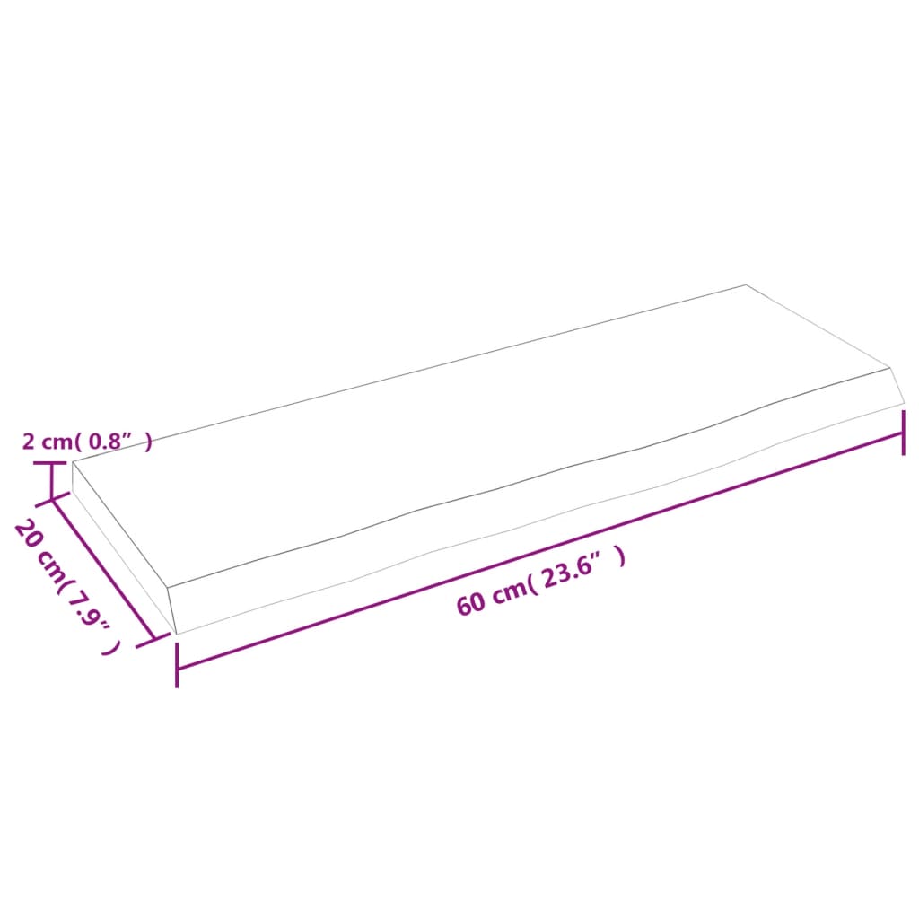 vidaXL Poliță perete maro deschis 60x20x2 cm lemn masiv stejar tratat vidaXL Poliță perete maro deschis 60x20x2 cm lemn masiv stejar tratat