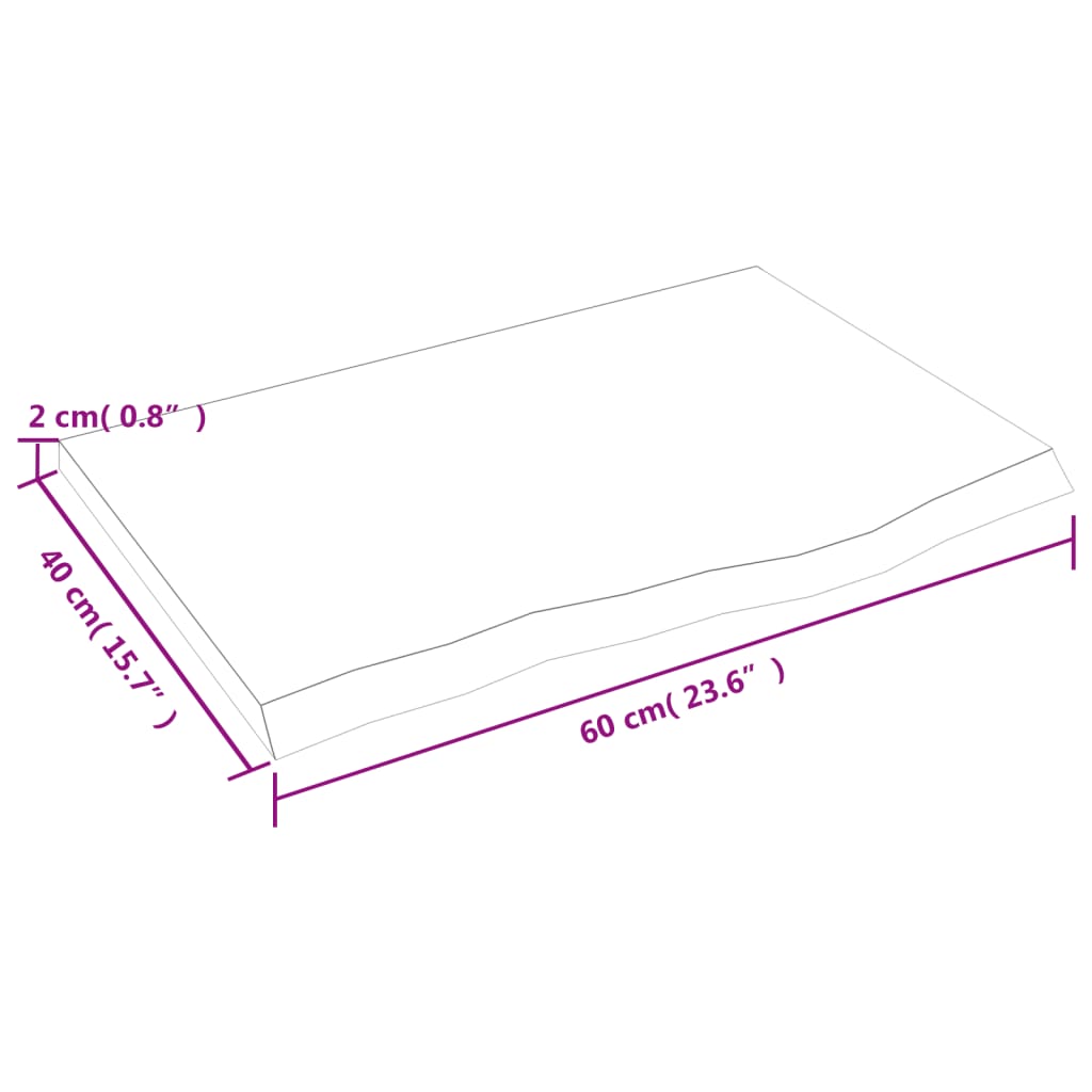vidaXL Poliță perete maro deschis 60x40x2 cm lemn masiv stejar tratat vidaXL Poliță perete maro deschis 60x40x2 cm lemn masiv stejar tratat
