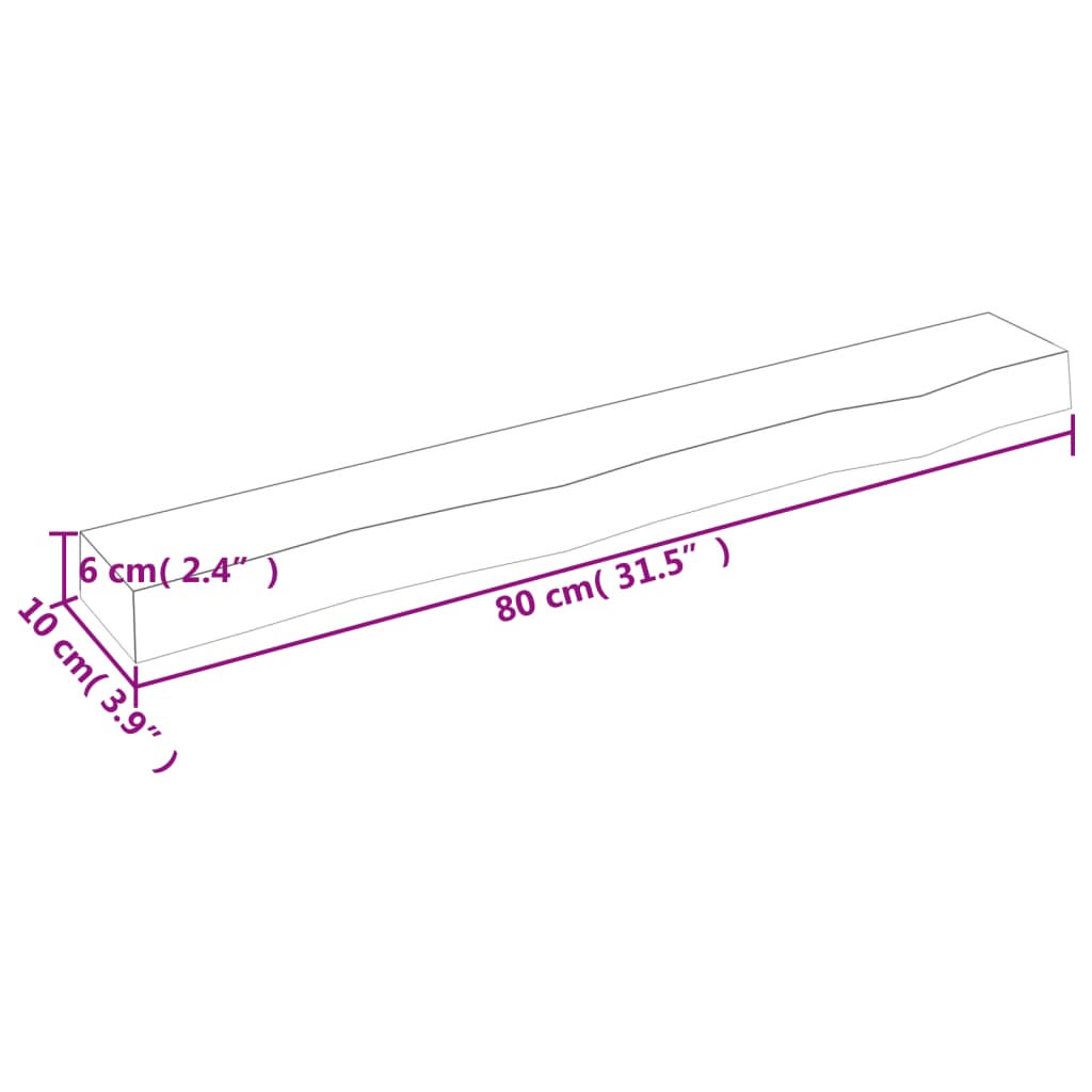 vidaXL Poliță perete maro deschis 80x10x6 cm lemn masiv stejar tratat