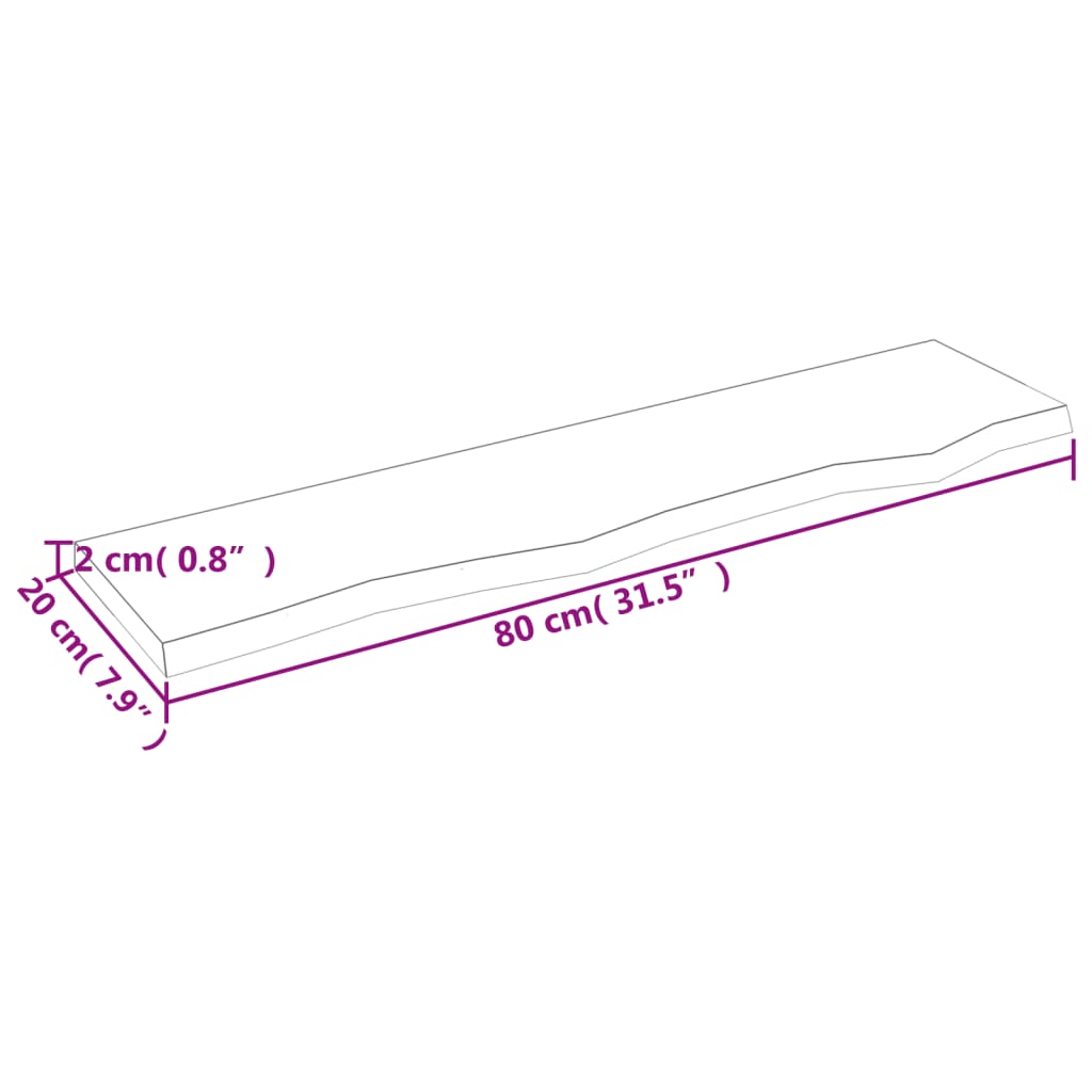 vidaXL Poliță perete maro deschis 80x20x2 cm lemn masiv stejar tratat vidaXL Poliță perete maro deschis 80x20x2 cm lemn masiv stejar tratat
