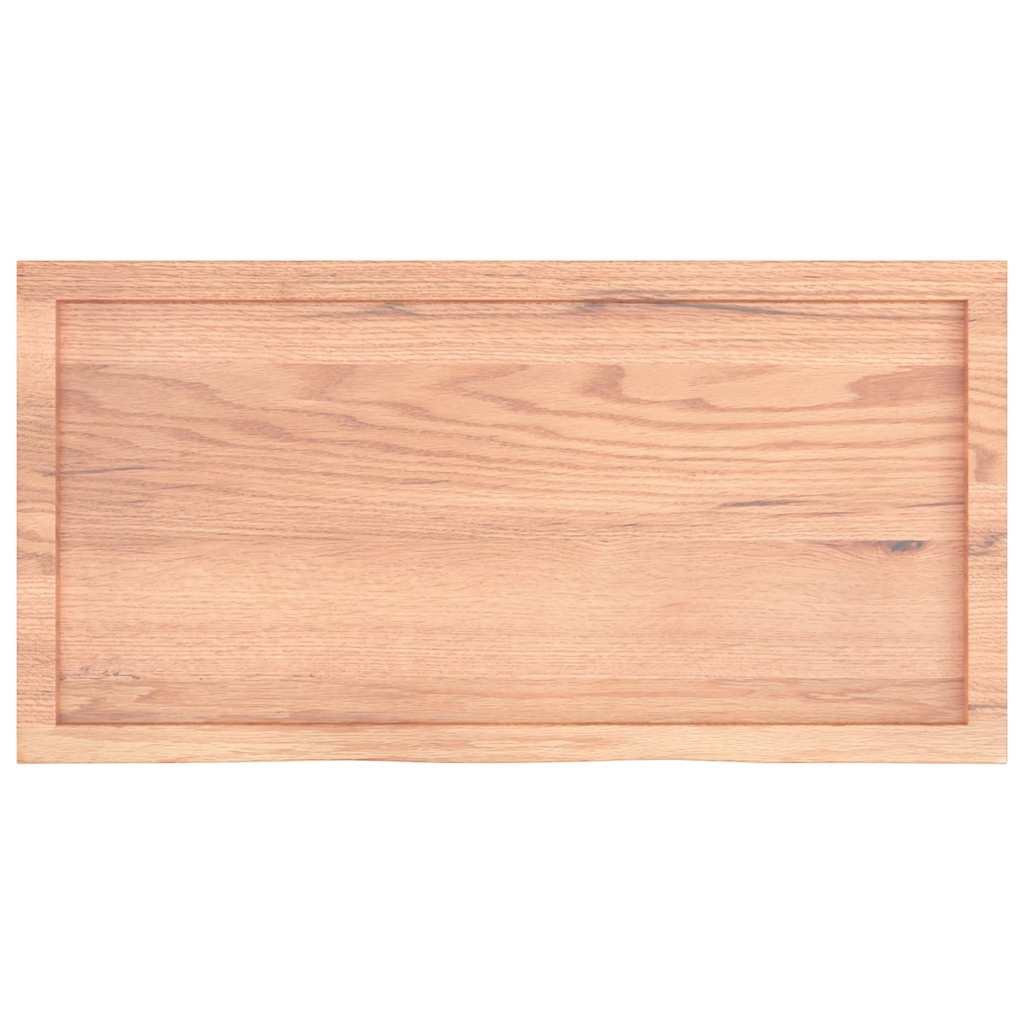 vidaXL Raft de perete maro deschis 100x50x(2-6) cm lemn stejar tratat