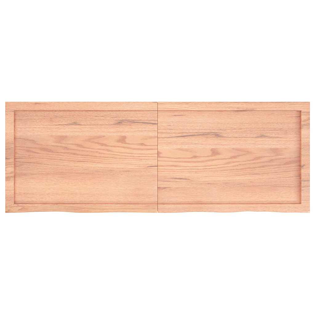 vidaXL Raft de perete maro deschis 140x50x(2-4) cm lemn stejar tratat