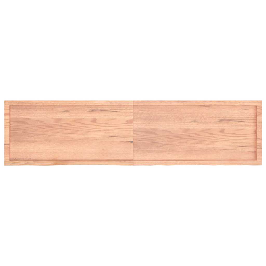 vidaXL Raft de perete maro deschis 200x50x(2-4) cm lemn stejar tratat