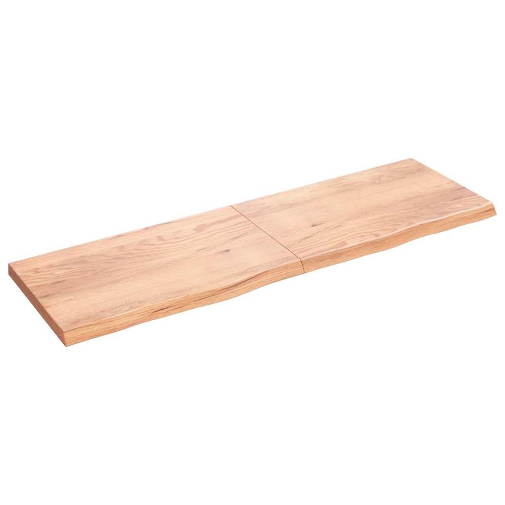 vidaXL Raft de perete maro deschis 200x60x(2-6) cm lemn stejar tratat vidaXL Raft de perete maro deschis 200x60x(2-6) cm lemn stejar tratat