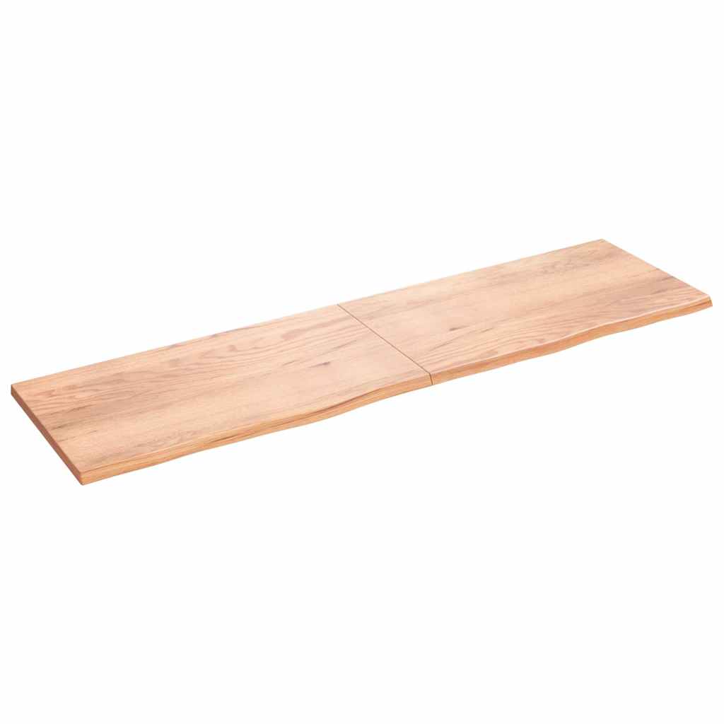 vidaXL Raft de perete maro deschis 220x60x(2-4) cm lemn stejar tratat