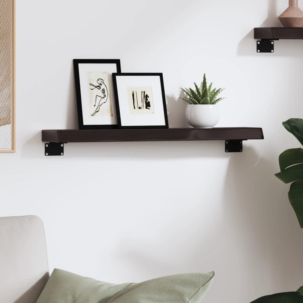 vidaXL Raft de perete maro închis 60x10x4 cm lemn masiv stejar tratat
