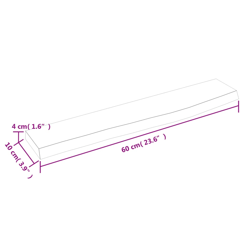 vidaXL Raft de perete maro închis 60x10x4 cm lemn masiv stejar tratat