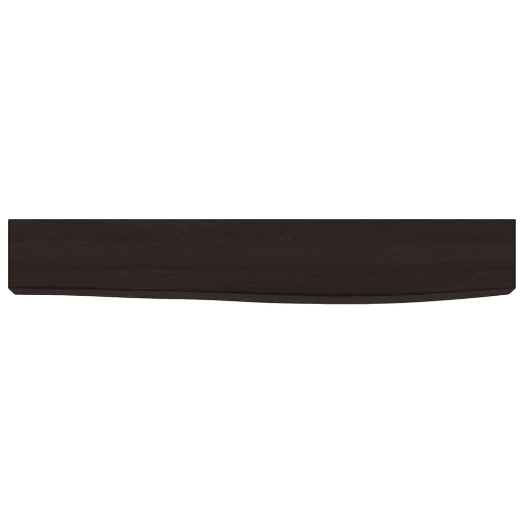 vidaXL Raft de perete maro închis 60x10x6 cm lemn masiv stejar tratat vidaXL Raft de perete maro închis 60x10x6 cm lemn masiv stejar tratat