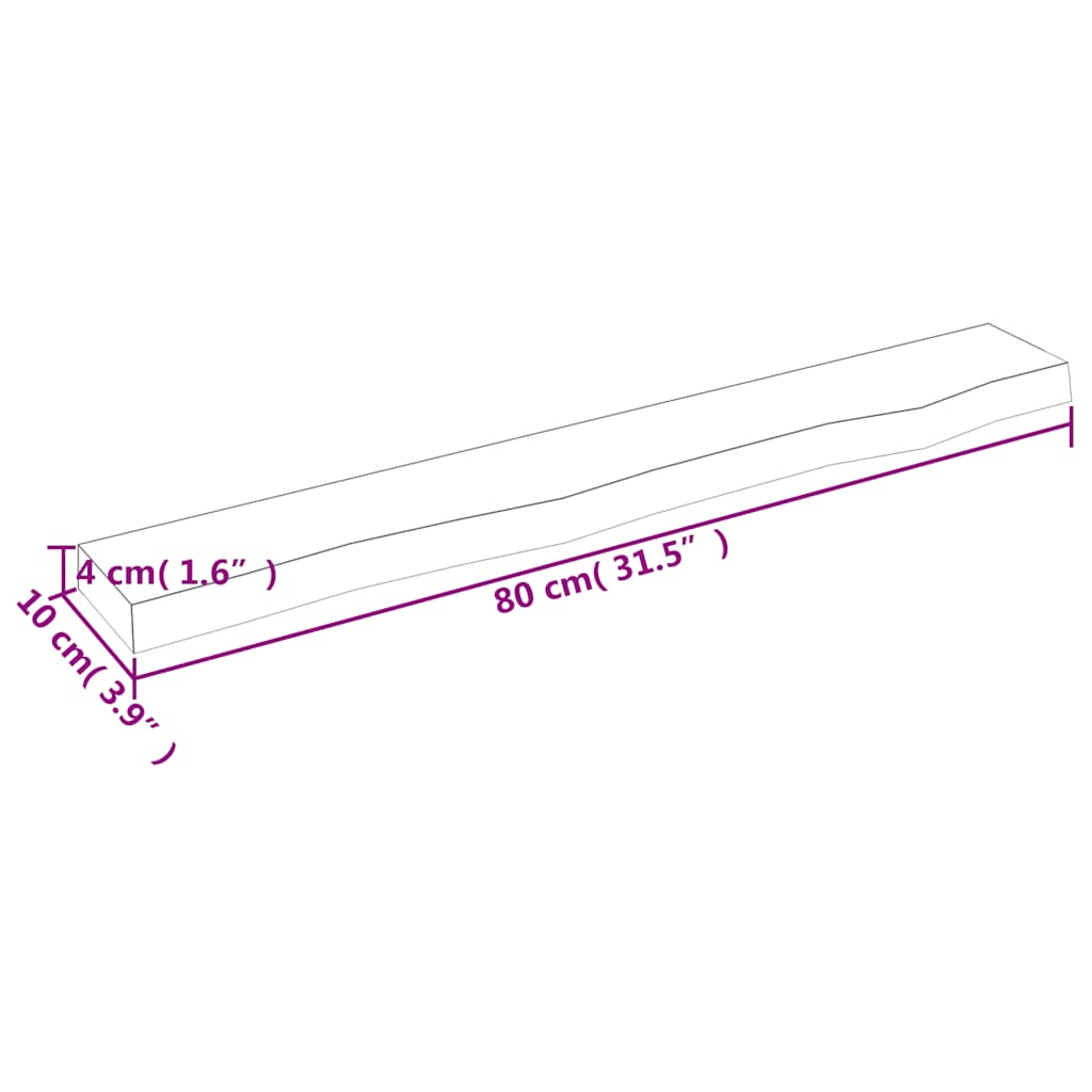 vidaXL Raft de perete maro închis 80x10x4 cm lemn masiv stejar tratat