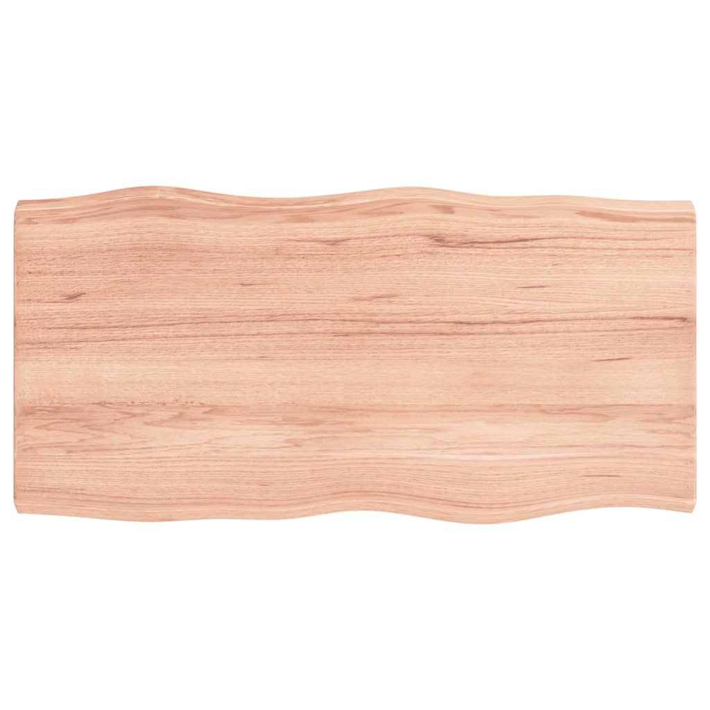 vidaXL Blat masă, 80x40x(2-4) cm, maro, lemn tratat contur organic vidaXL Blat masă, 80x40x(2-4) cm, maro, lemn tratat contur organic