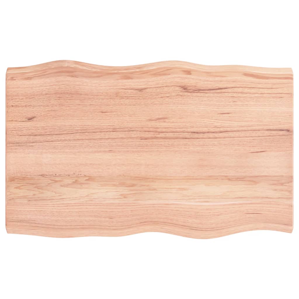 vidaXL Blat masă, 80x50x(2-4) cm, maro, lemn tratat contur organic vidaXL Blat masă, 80x50x(2-4) cm, maro, lemn tratat contur organic