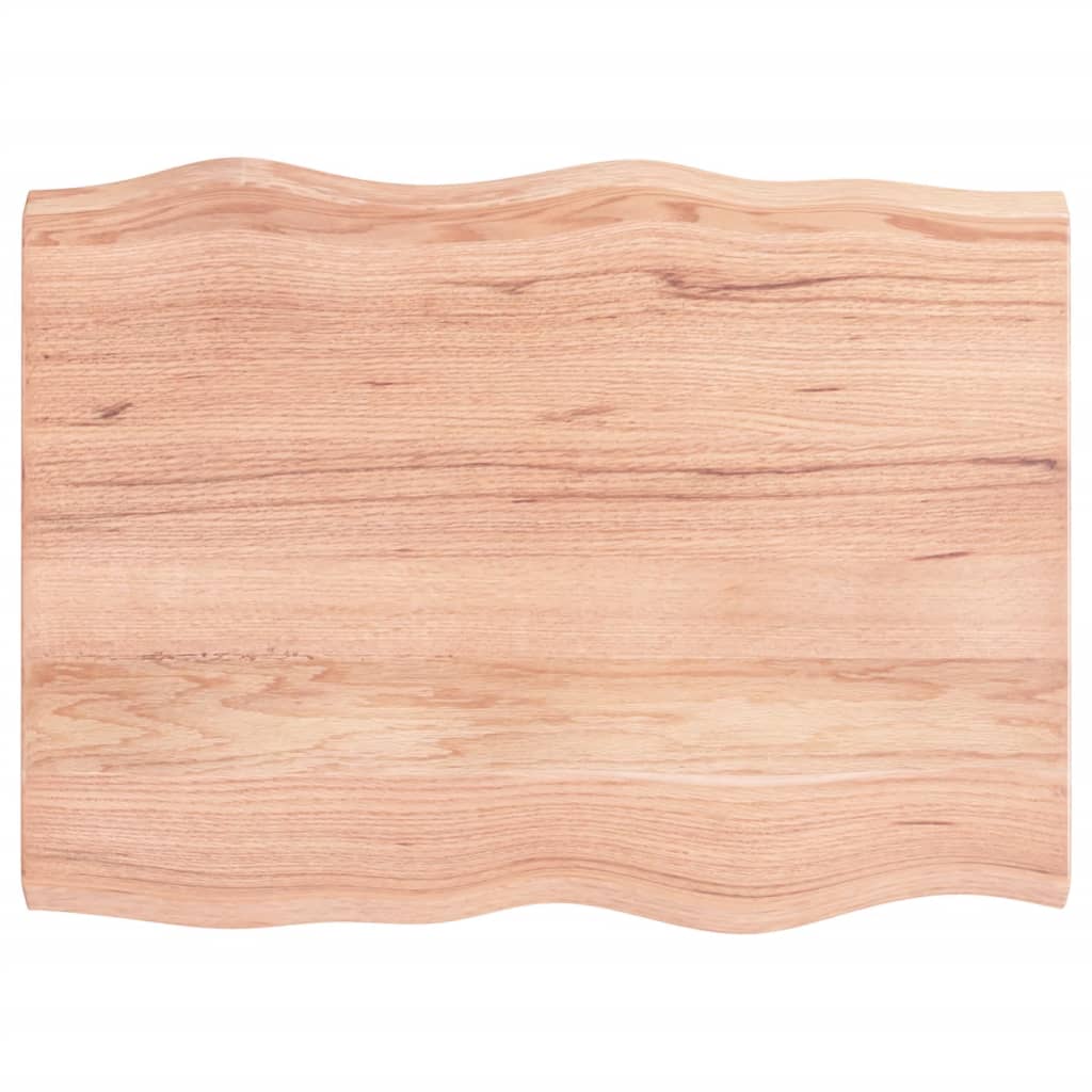 vidaXL Blat masă, 80x60x(2-4) cm, maro, lemn tratat contur organic vidaXL Blat masă, 80x60x(2-4) cm, maro, lemn tratat contur organic