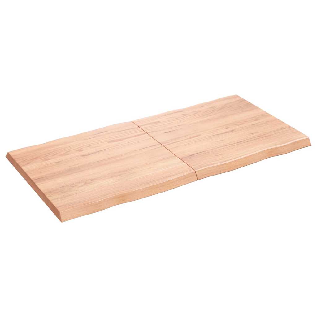 vidaXL Blat masă, 120x60x(2-4) cm, maro, lemn tratat contur organic vidaXL Blat masă, 120x60x(2-4) cm, maro, lemn tratat contur organic