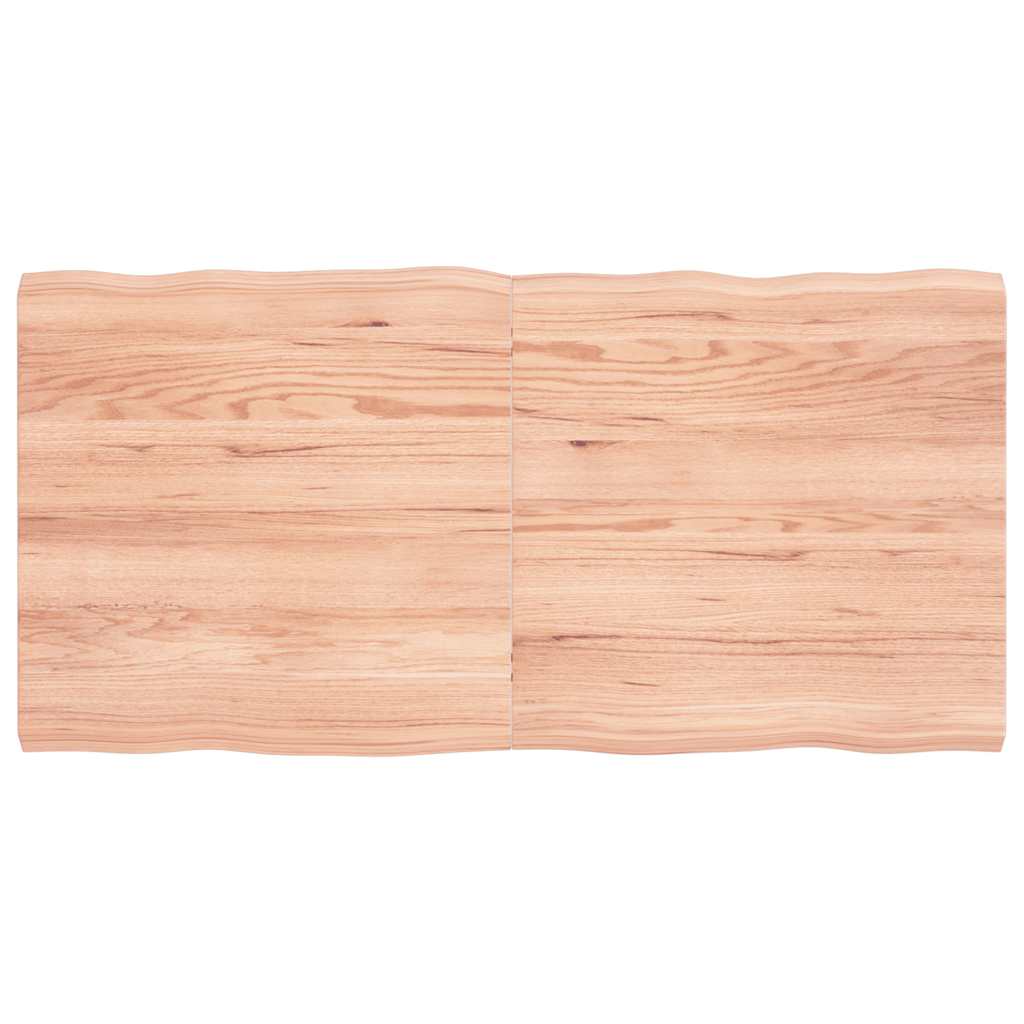 vidaXL Blat masă, 120x60x(2-4) cm, maro, lemn tratat contur organic vidaXL Blat masă, 120x60x(2-4) cm, maro, lemn tratat contur organic