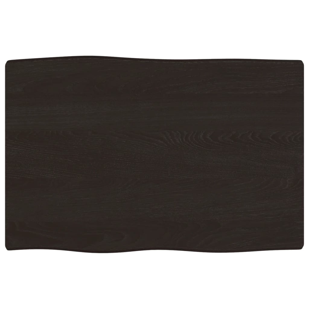 vidaXL Blat masă, 60x40x2 cm, maro, lemn stejar tratat contur organic vidaXL Blat masă, 60x40x2 cm, maro, lemn stejar tratat contur organic