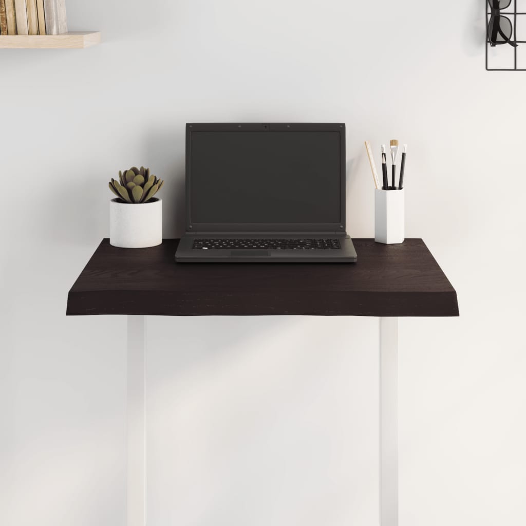 vidaXL Blat masă, 60x40x(2-4) cm, maro, lemn tratat contur organic vidaXL Blat masă, 60x40x(2-4) cm, maro, lemn tratat contur organic