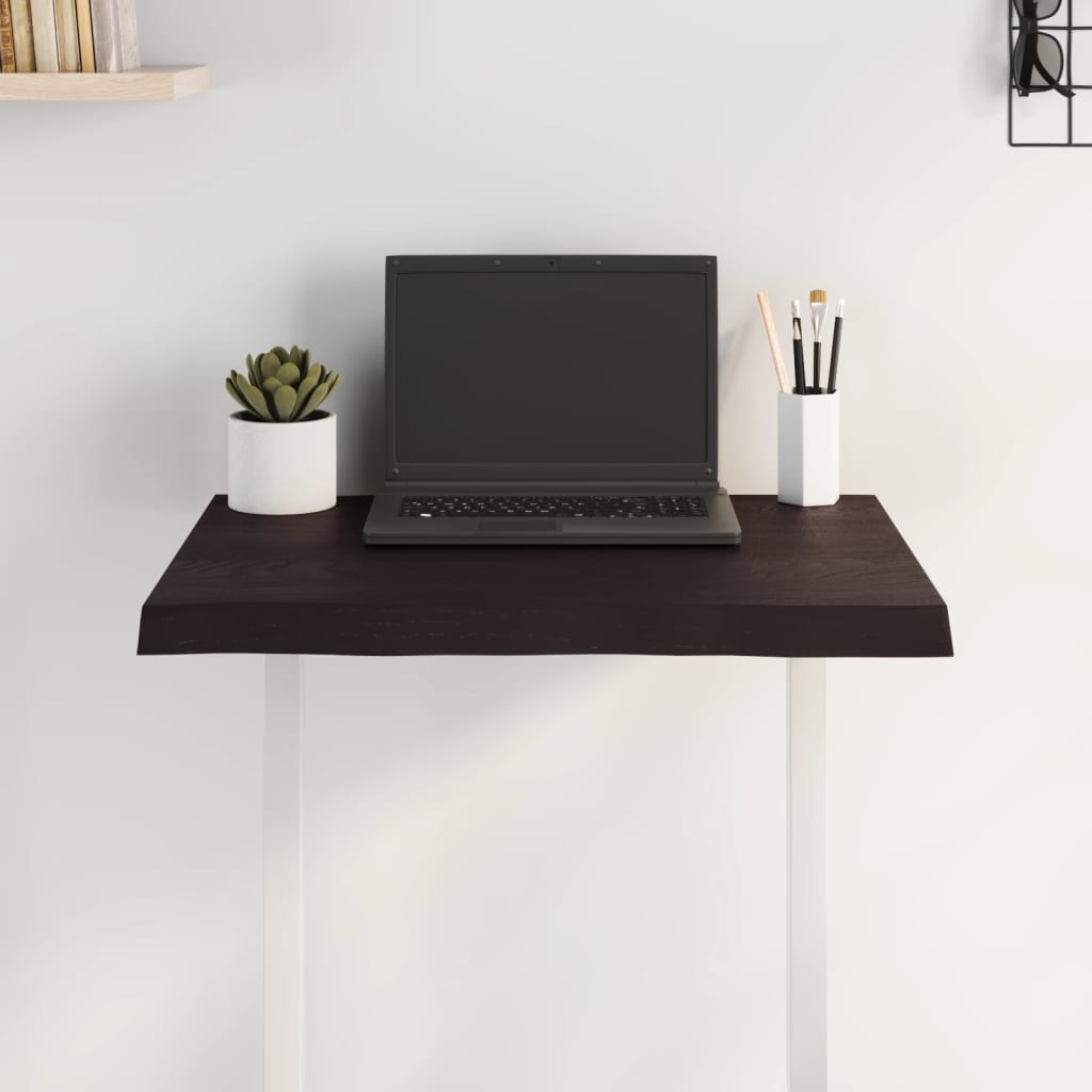 vidaXL Blat masă, 60x50x(2-4) cm, maro, lemn tratat contur organic vidaXL Blat masă, 60x50x(2-4) cm, maro, lemn tratat contur organic