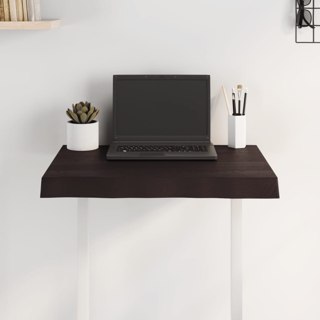 vidaXL Blat masă, 60x50x(2-6) cm, maro, lemn tratat contur organic vidaXL Blat masă, 60x50x(2-6) cm, maro, lemn tratat contur organic