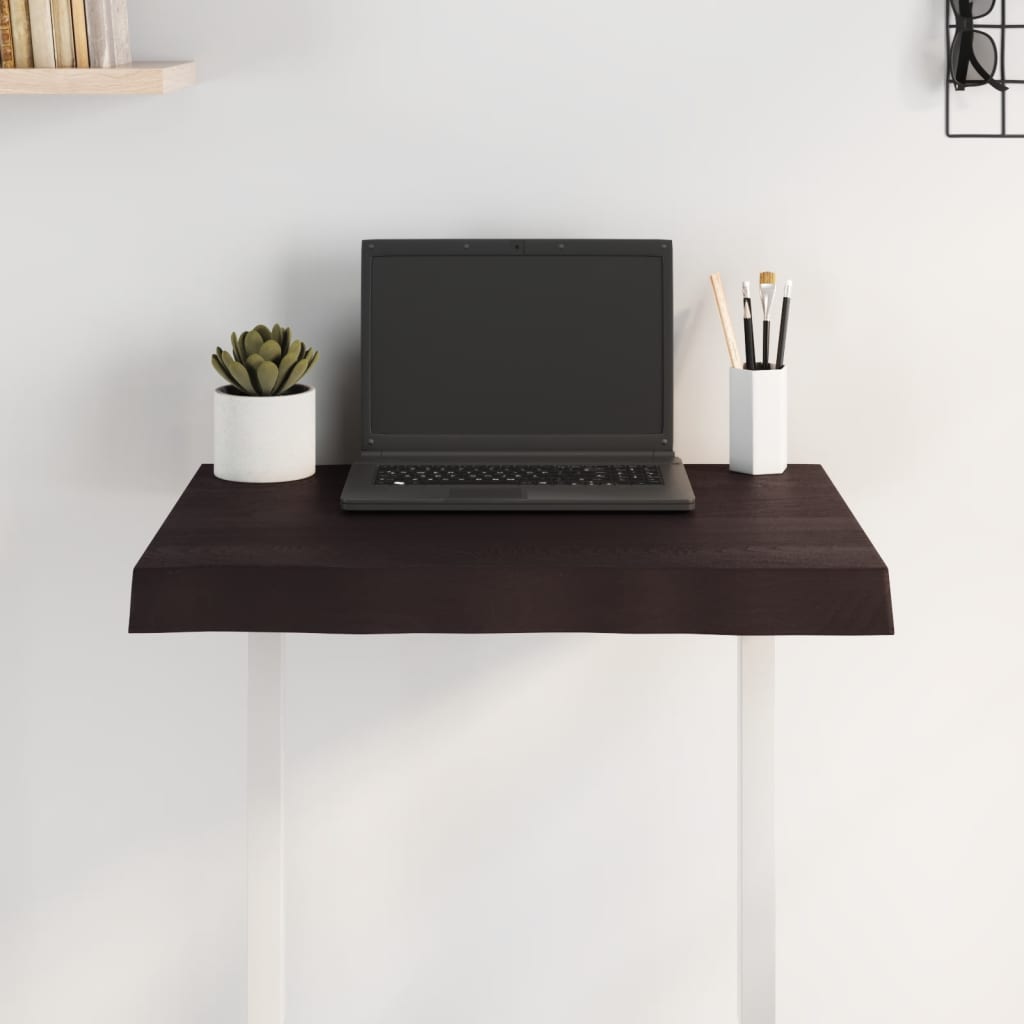 vidaXL Blat masă, 60x60x(2-6) cm, maro, lemn tratat contur organic vidaXL Blat masă, 60x60x(2-6) cm, maro, lemn tratat contur organic